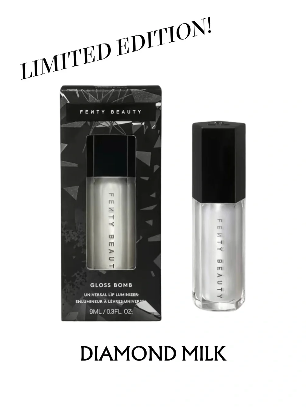FENTY BEAUTY Gloss Bomb Lip Luminizer in Diamond Milk - .30 oz NIB LIMITED ED.